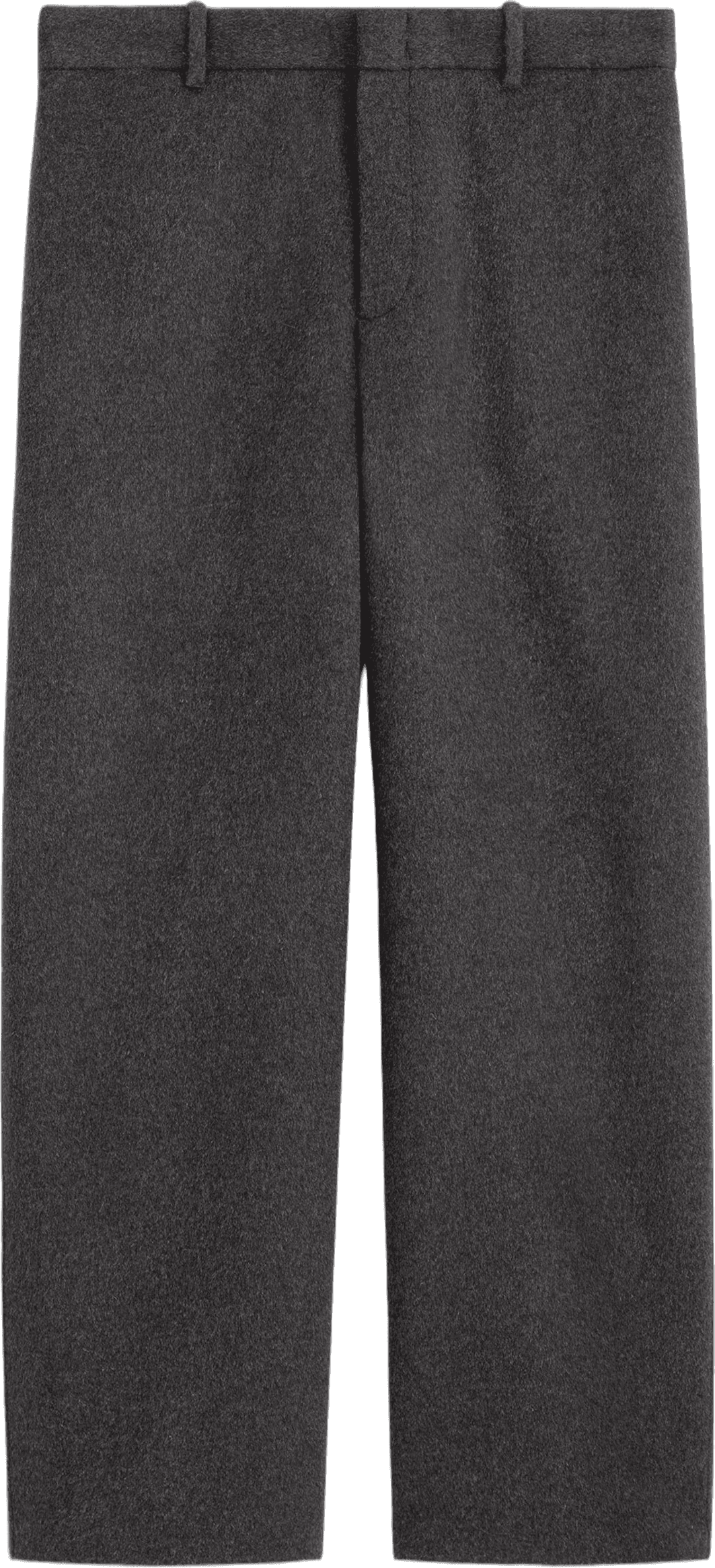 COS Double-Faced Wool Wide-Leg Trousers, Charcoal