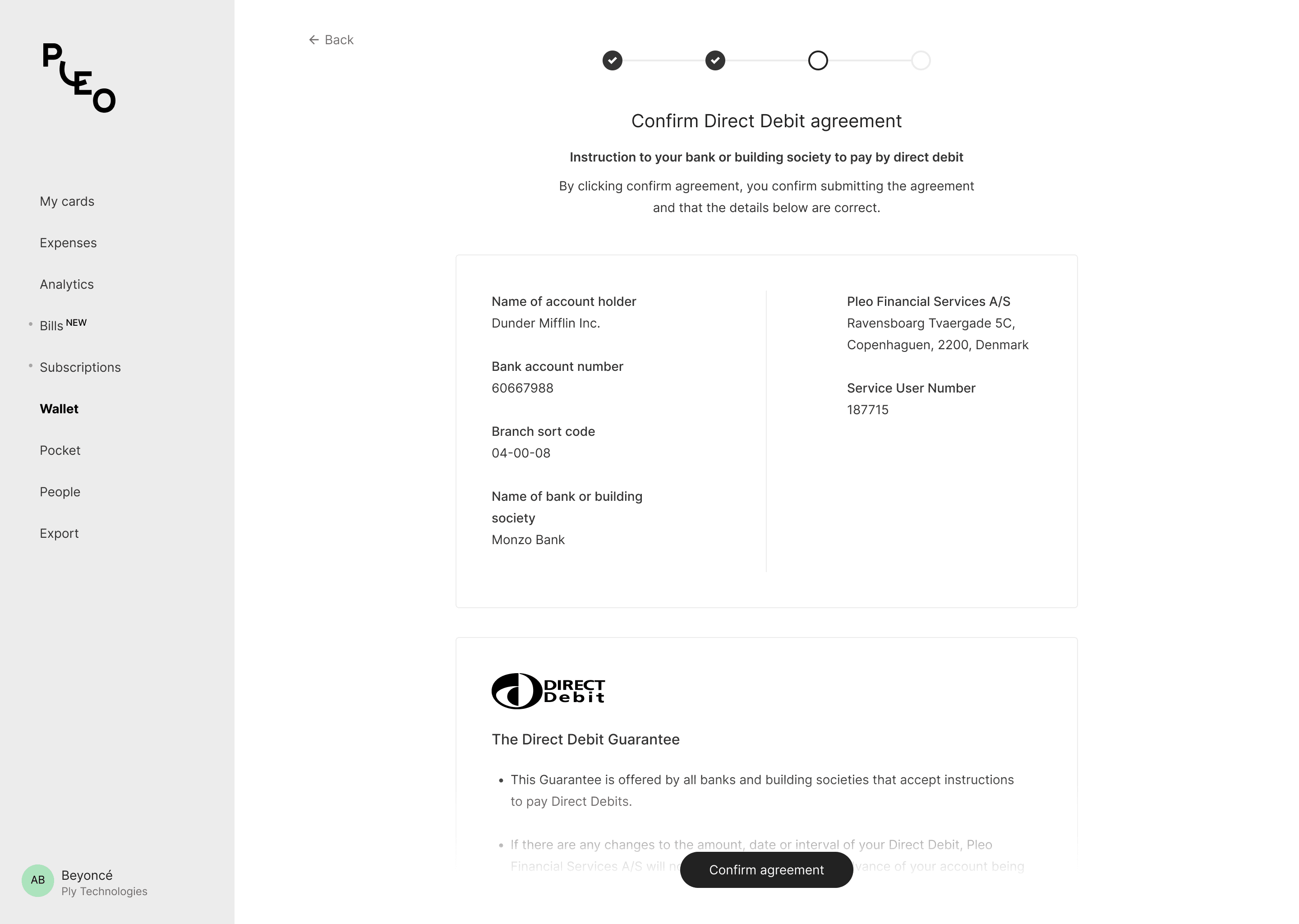 Authorising a recurring Direct Debit mandate
